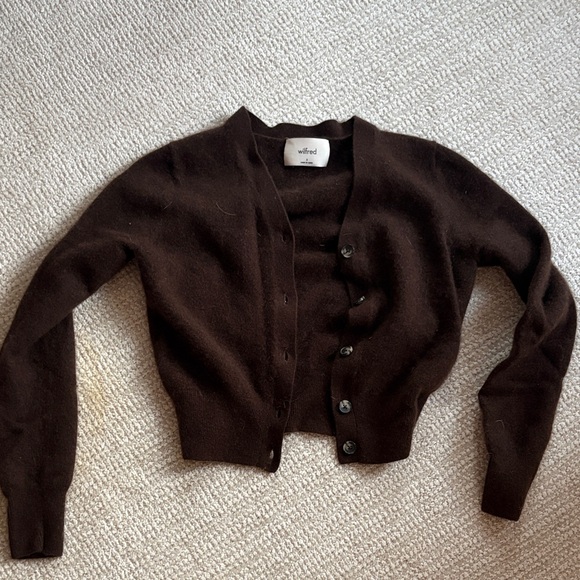 Wilfred Sweaters - Wilfred Dark Brown Button-Up Cardigan
